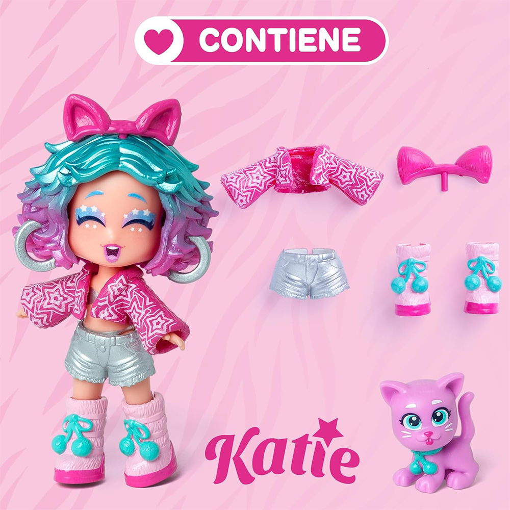 KOOKYLOOS Pet Party Diana Doll With Leopard - Includes Doll, Pet, Outfit, Shoes, Accessory, 3 Changeable Faces