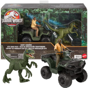 Jurassic World Zestaw Figurka Velociraptor+Barry+Quad ATV