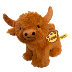 Maskotka Krowa Szkocka 21x22 cm Brązowa